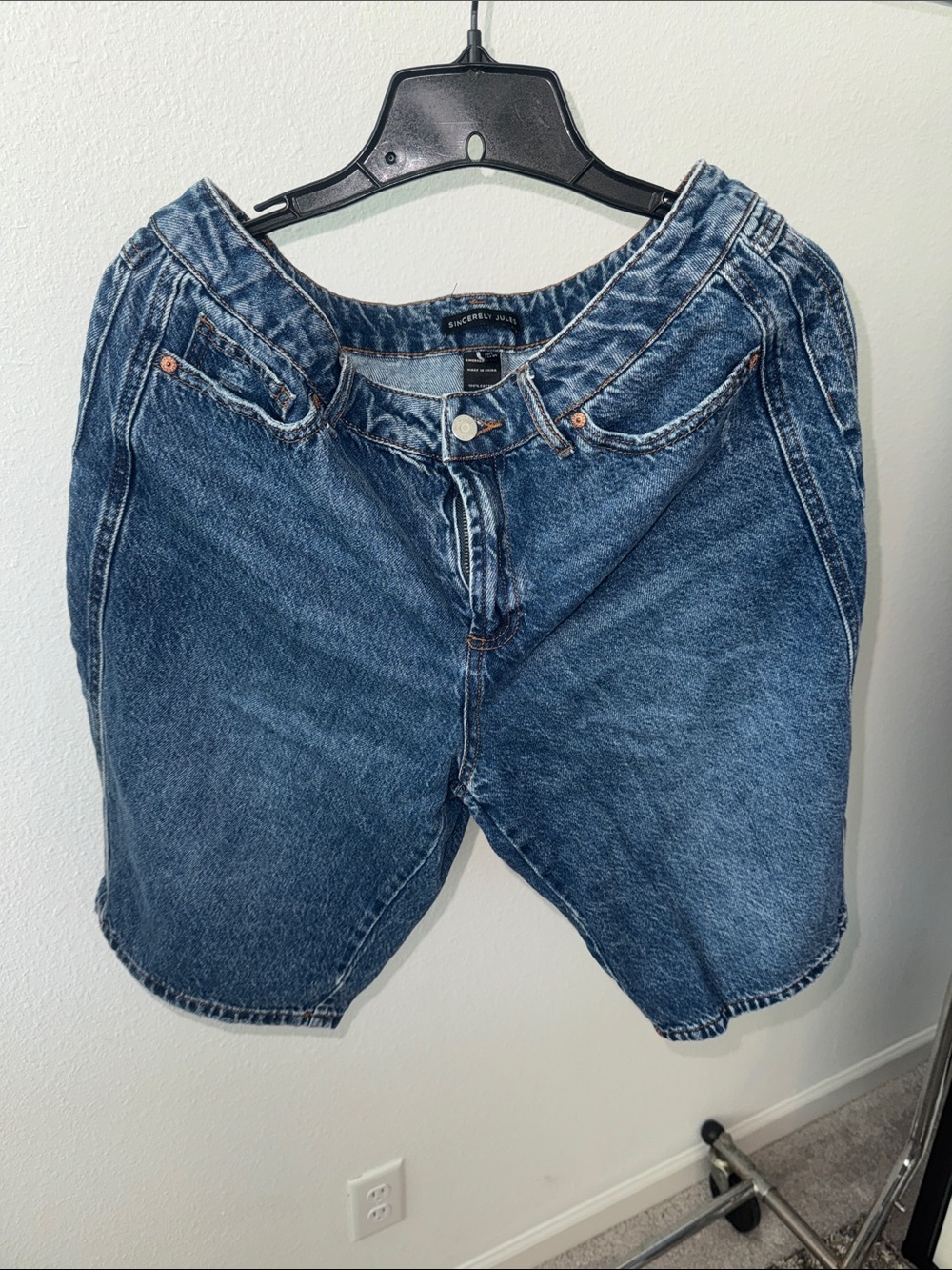 Sincerely Jane Low-Rise Medium Wash Denim Jorts